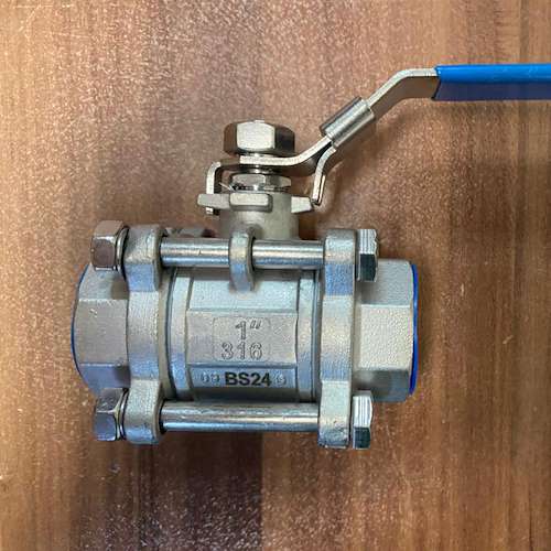 شیر گازی ۳ تیکه استیل  1000 وگ  ۳۱۶